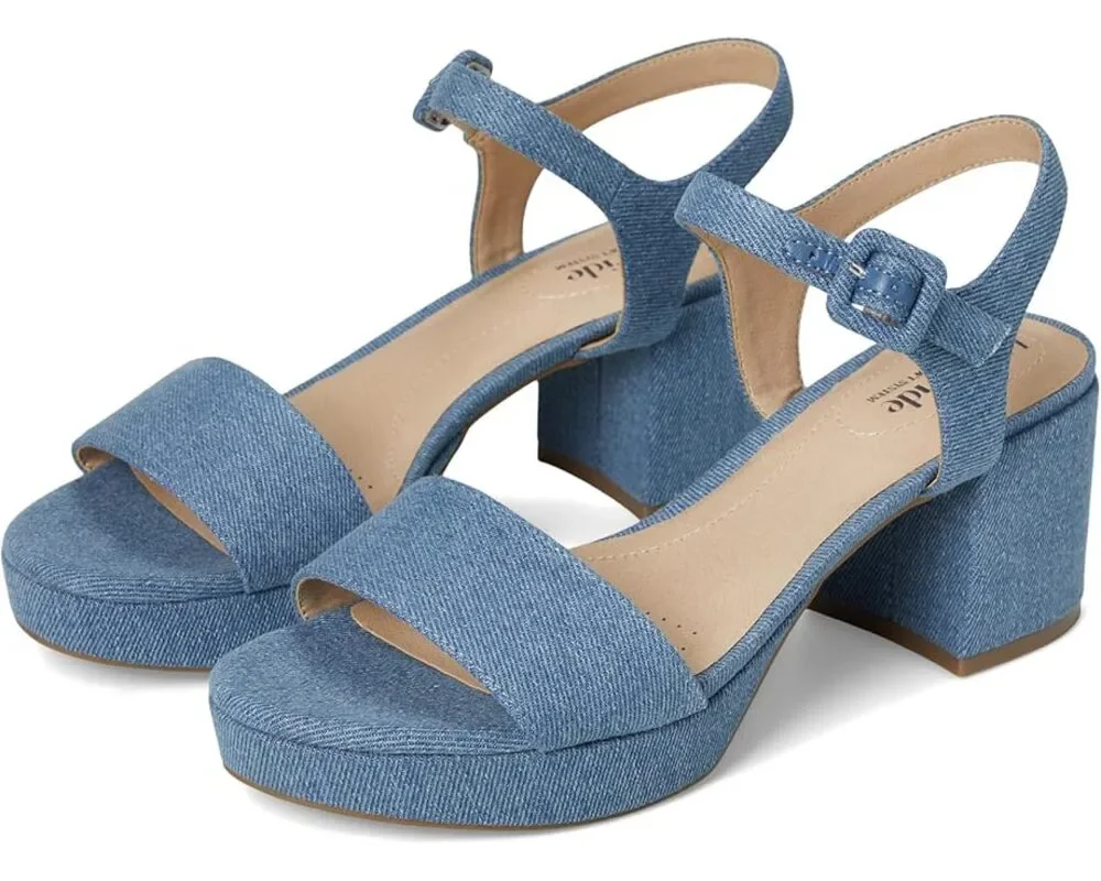 LifeStride Womens Rhythmn Sandal Heels US 11 M EU 42 Denim Blue NIB